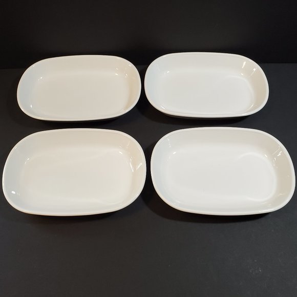 Corningware Sidekicks Snack Plates White Oblong Side Plates Dessert Dishes - Picture 1 of 5